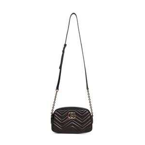 Gucci Women Black Gg Marmont Small Camera Bag